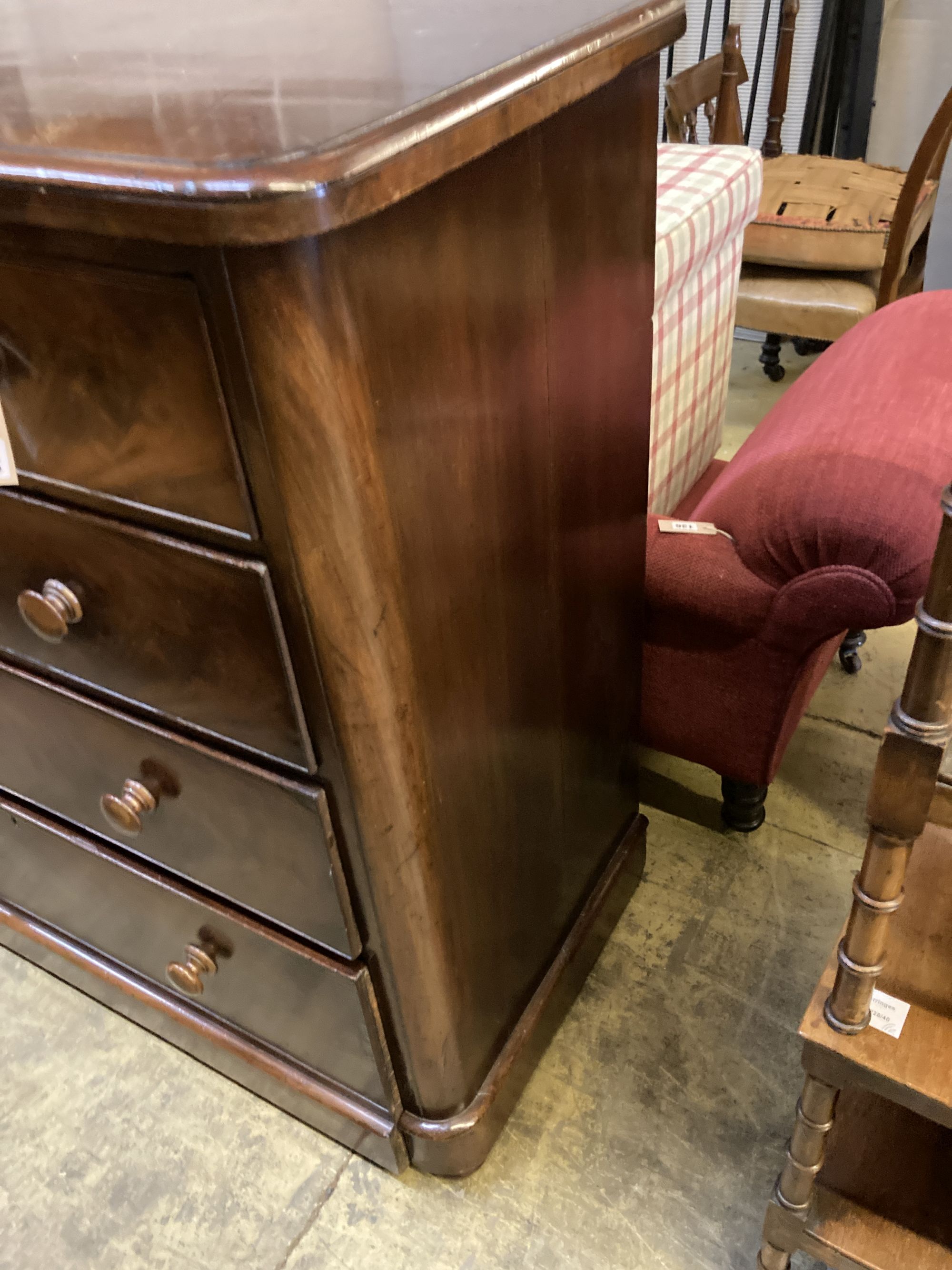 A Victorian mahogany chest, width 120cm, depth 56cm, height 119cm